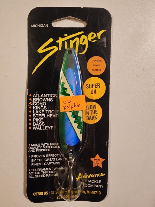 Michigan Stinger 3 3/4" Spoon: UV Dolphin Glow in the Dark S400