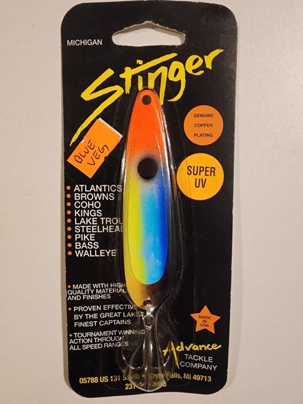 Michigan Stinger 3 3/4" Spoon: Blue Veg Yellow UV CU200YUV