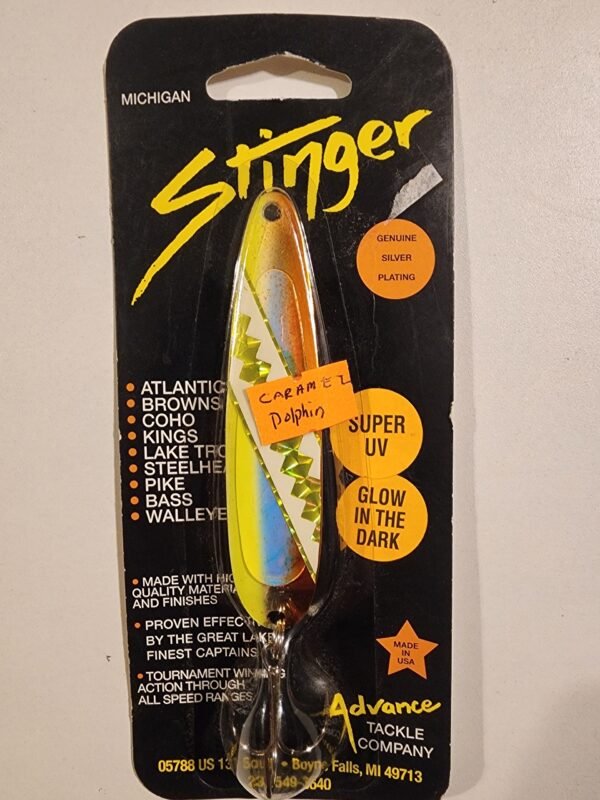 Michigan Stinger 3 3/4" Spoon: Caramel Dolphin UV Glow in the Dark S124UV