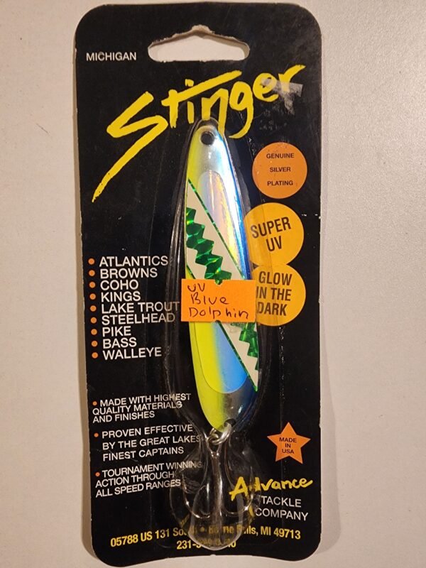 Michigan Stinger 3 3/4" Spoon: UV Blue Dolphin Glow in the Dark S397