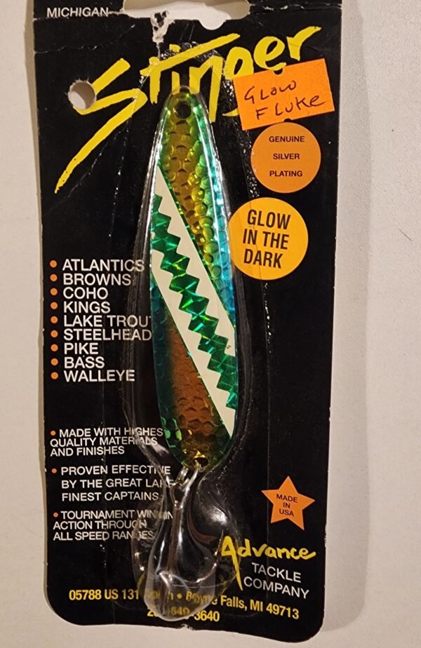 Michigan Stinger 3 3/4" Spoon: Glow Fluke SH14042