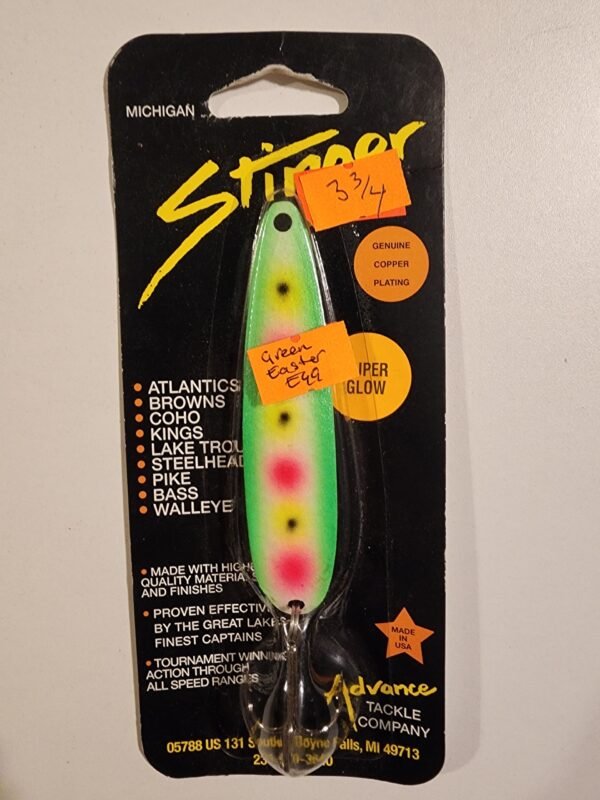 Michigan Stinger 3 3/4" Spoon: Green Easter Egg Glow in the dark CH345