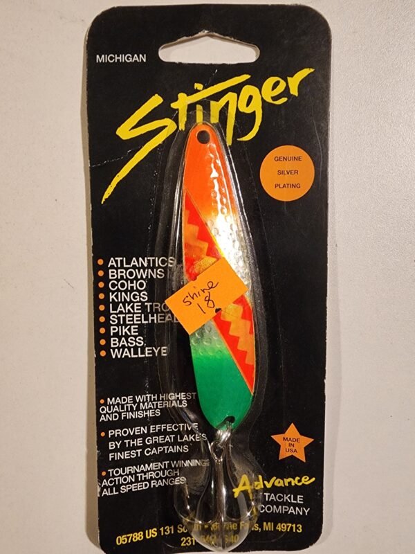 Michigan Stinger 3 3/4" Spoon: Shine-18 Antifreeze back MOJO