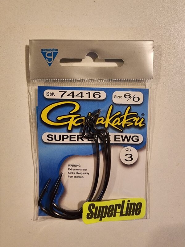 Gamakatsu Super Line EWG Hooks: 6/0 Qty3