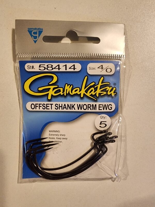 Gamakatsu Offset Shank Worm EWG Hooks: 4/0 Qty5