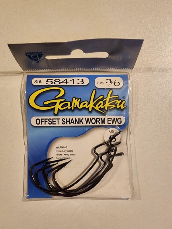 Gamakatsu Offset Shank Worm EWG Hooks: 3/0 Qty 5