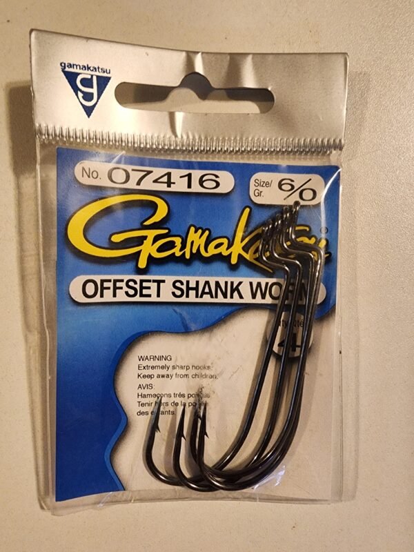 Gamakatsu Offset Shank Worm Hooks: 6/0 Qty 4