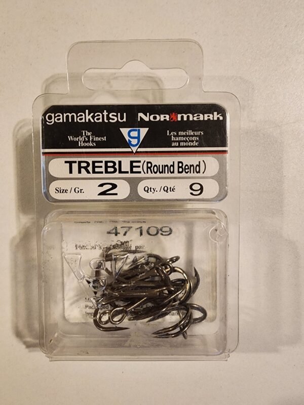 Gamakatsu Treble (Round Bend): Size 2 Qty 9