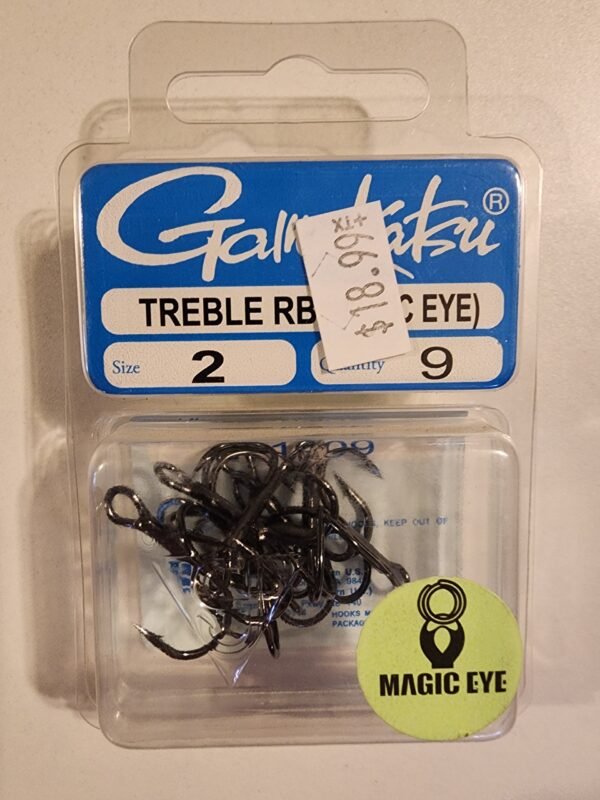 Gamakatsu Treble (Round Bend) Magic Eye : Size 2 Qty 9