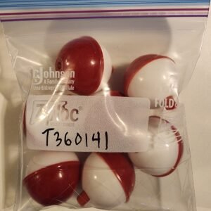 Bobbers: White/Red Large 50 Cents Each