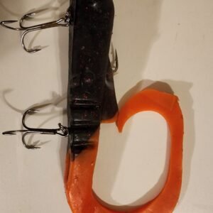 Bulldog: Musky Bait Custom Made Black/Orange Red Flakes