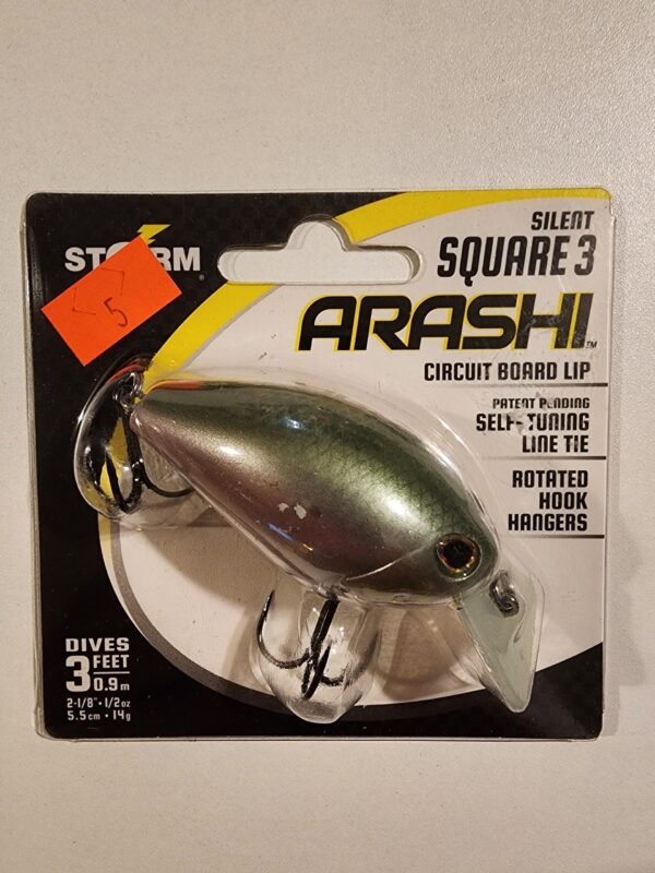 Storm Silent Square 3 Arashi Crankbait: 2 1/8" 1/2oz 3ft: Green Pearl (Blue KB Hrng)