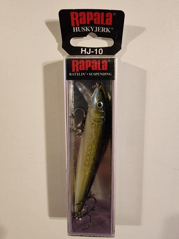Rapala HuskyJerk HJ-10 4" 3/8oz 4-8ft: Olive Ghost Clear