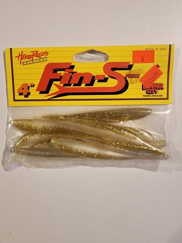 Herb Reed's Original Lunker City Fin-S Fish: 4": White Gold
