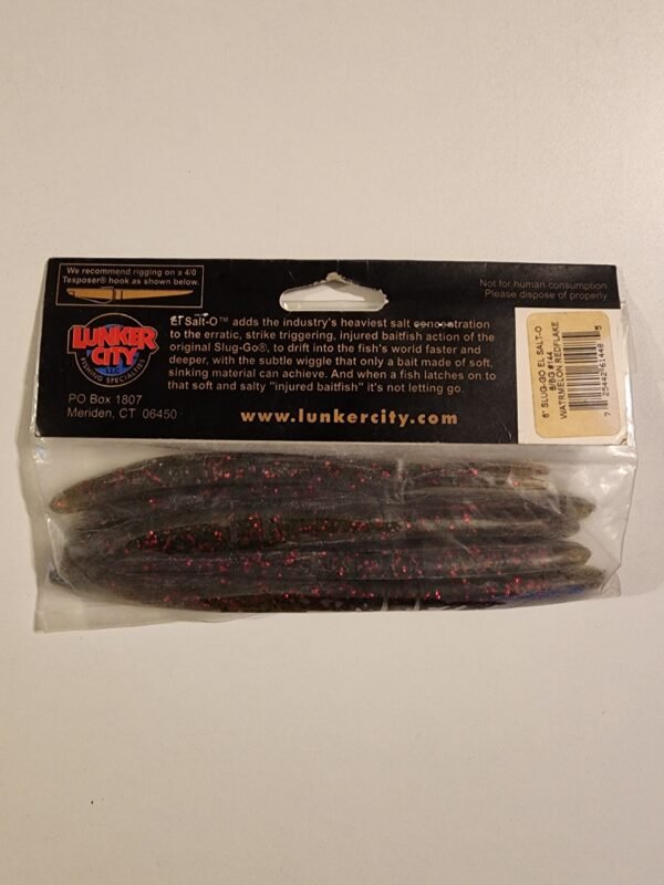 Herb Reed's Original Lunker City 6" Slug-go El Salt-O: Watermelon Red Flake