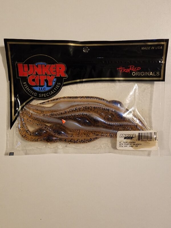 Herb Reed's Original Lunker City Muscle Worm 6": Purple Majesty