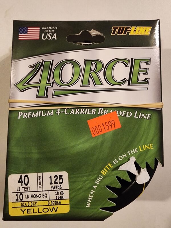 4orce Premium 4-carrier Braided line 40lbs 125yds Yellow