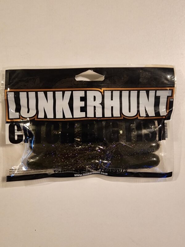 LUNKERHUNT 4" Tube: Green with Purple Flake