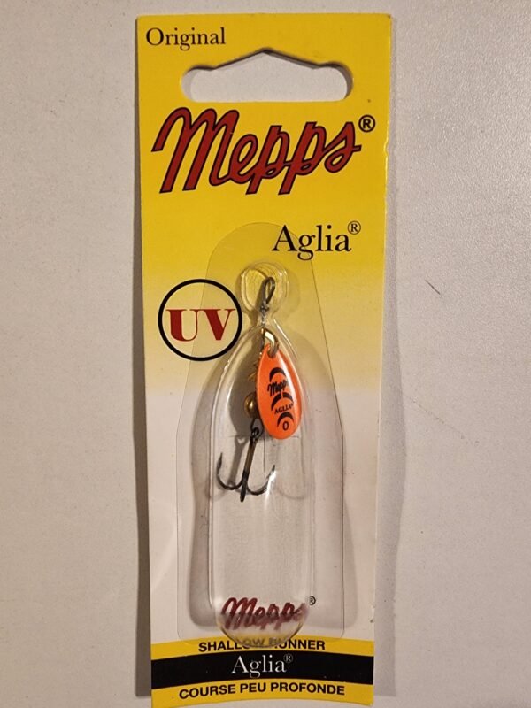 Mepps Original Aglia UV Shallow Runner SIZE 0 Blade: B0 FR Orange