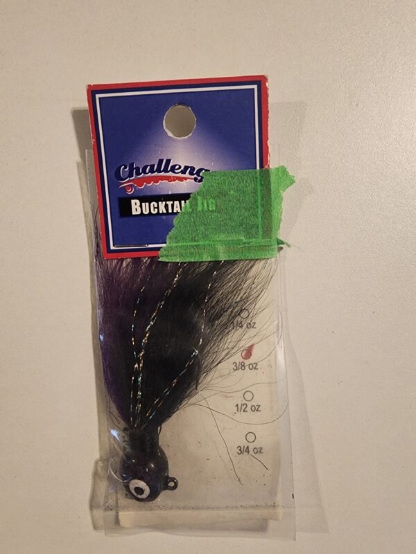 Challenger Bucktail Jig 3/8oz: Blk/Purple/Rainbow TSS-C-J38-15