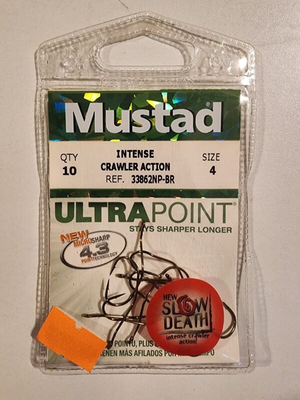 Mustad Super Death Hook Big Bait/Soft Plastic SZ 4 Qty10: Bronze
