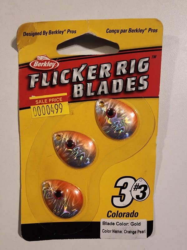 Berkley Flicker Rig Blades Colorado #3 3pack: Orange Pearl