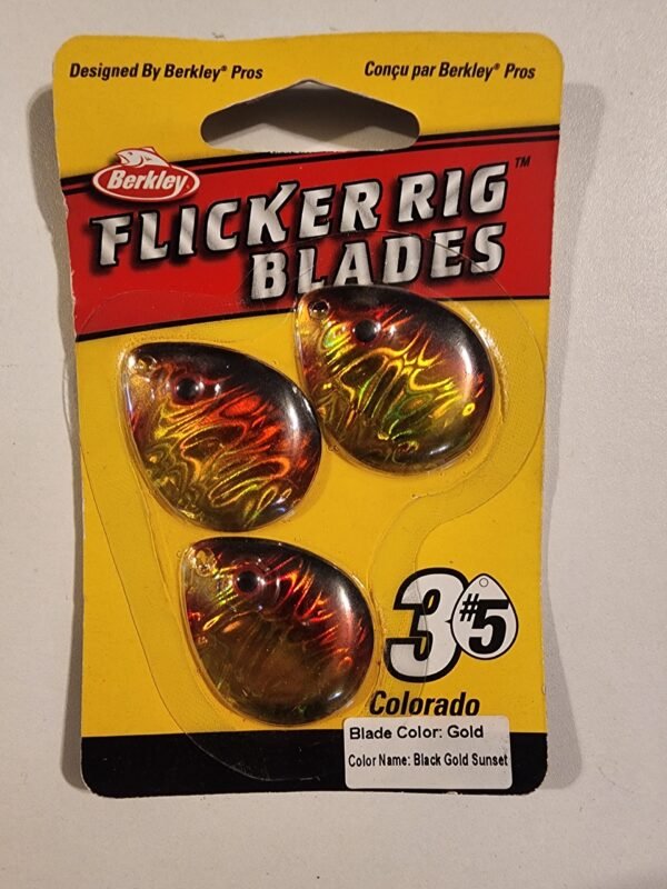 Berkley Flicker Rig Blades Colorado #5 3pack: Black Gold Sunset