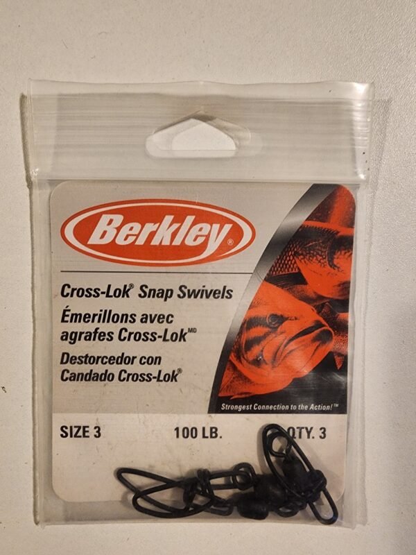 Berkley Cross-Lok Swivels Size 3 100lbs Qty 3- Black
