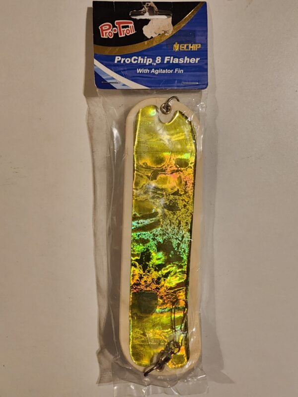 Pro-Troll ECHIP ProChip 8" Flasher with Agitator Fin: Mountain Dew White