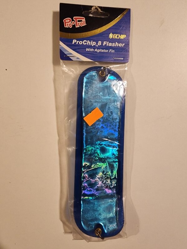 Pro-Troll ECHIP ProChip 8" Flasher with Agitator Fin: Blue Holographic Blue