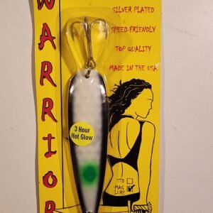Warrior Magnum Spoon MG251: Seasick Wobbler (Blk/white/green dot) Glow in the Dark