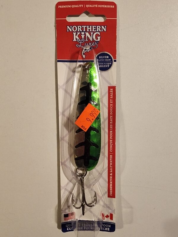 Northern King Lures 28 series 1/2oz Silver Plated Backing: Hot Green (green/silver)